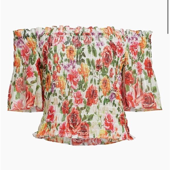 New L'AGENCE Bexley Off-The-Shoulder Top Floral Small - Picture 15 of 15